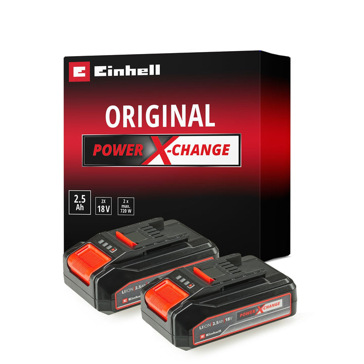 Original Einhell Akku PXC-Twinpack 2,5 Ah Power X-Change (Li-Ion, 18 V, 2x 2,5 Ah-Akkus, universell