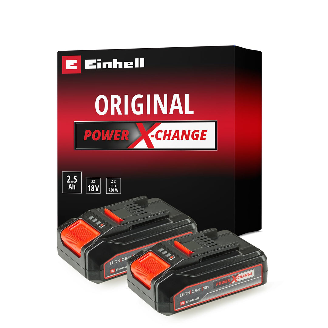 Einhell Akku PXC-Twinpack 2,5 Ah Power X-Change (Li-Ion, 18 V, 2 St. 2,5 Ah-Akkus, universell für al