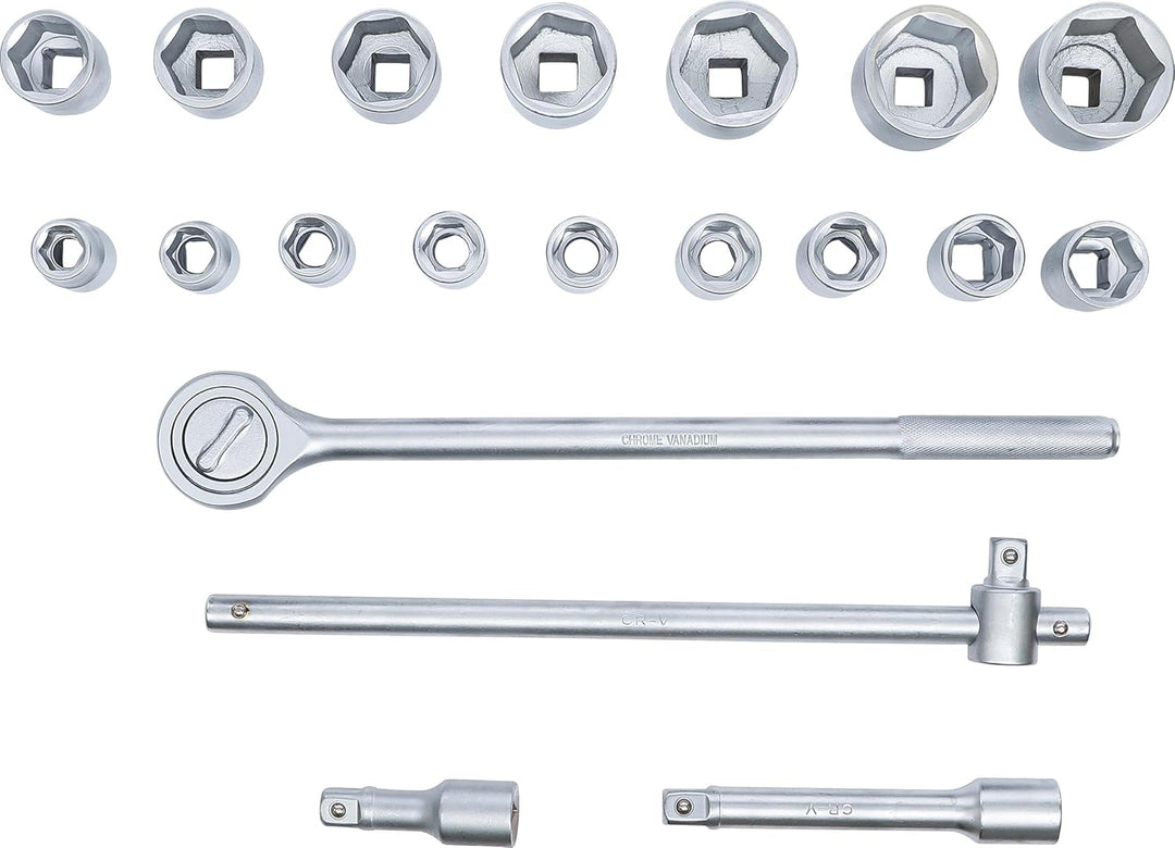 BGS Diy 1202 | Steckschlüssel-Satz | Antrieb 20 mm (3/4") | SW 19 - 50 mm | 20-tlg. 20-tlg. | 19 - 5