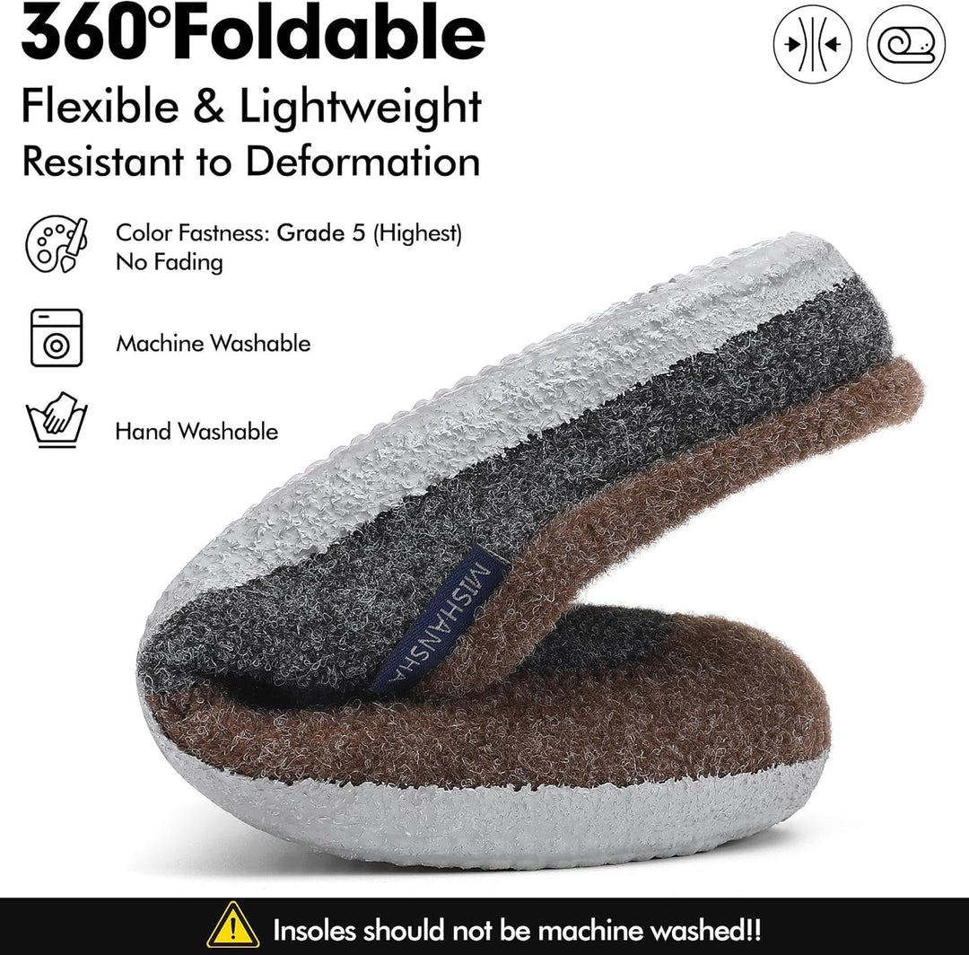 Mishansha Filz Hausschuhe Winter Bequem Filzpantoffeln für Damen Herren Gr.36-48 36 EU Dunkelbraun,