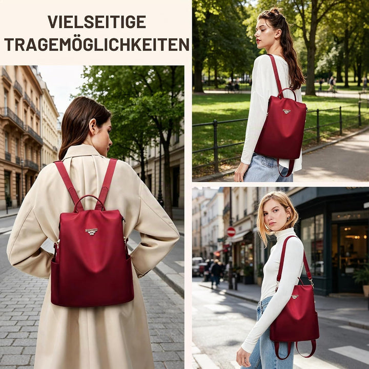 shepretty Wasserdichter Diebstahl-Rucksack für Damen 3-8864rot, 3-8864rot