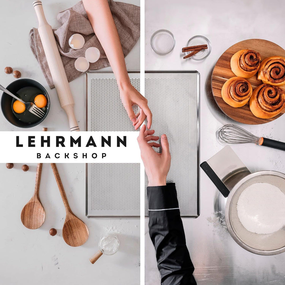 LEHRMANN Lochblech 46,5 x 37,5 cm Backblech Kuchenblech Baguetteblech Pizzablech Kompartibel/Ersatz