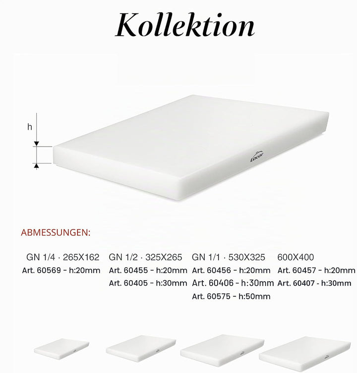 Lacor 60406 Schneidebret Polyäthylen Gn 1/1 x 3 cm