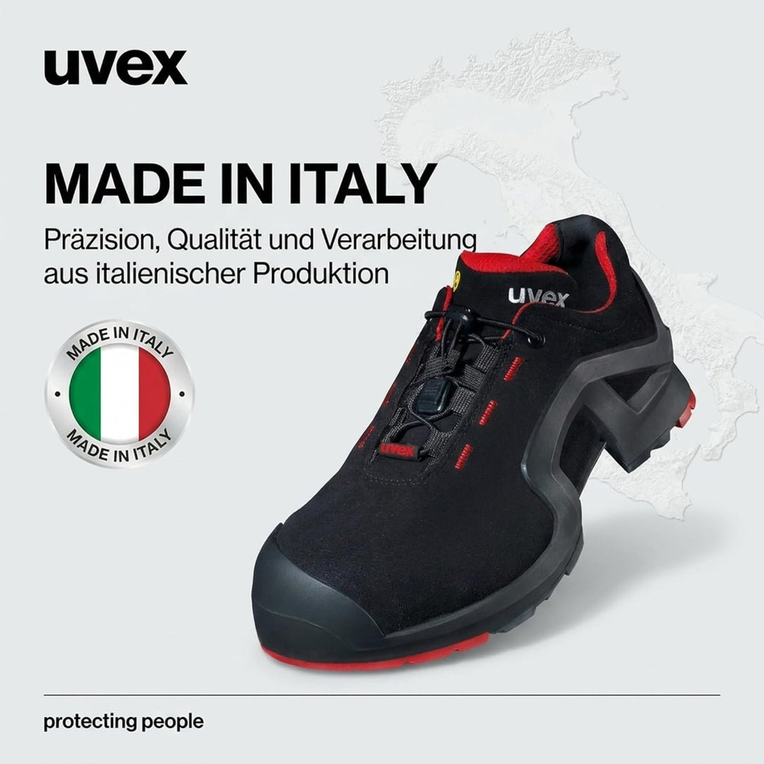 Uvex 1 X-Tended Support Arbeitsschuhe - S3-Sicherheitsschuhe für Damen & Herren - Rot-Schwarz 35 EU