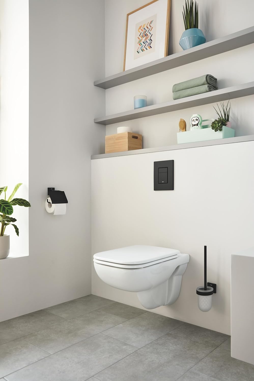 GROHE Start Cube, Toilettenpapierhalter WC ohne Bohren (Klopapierhalter, zum Kleben und Bohren, mit
