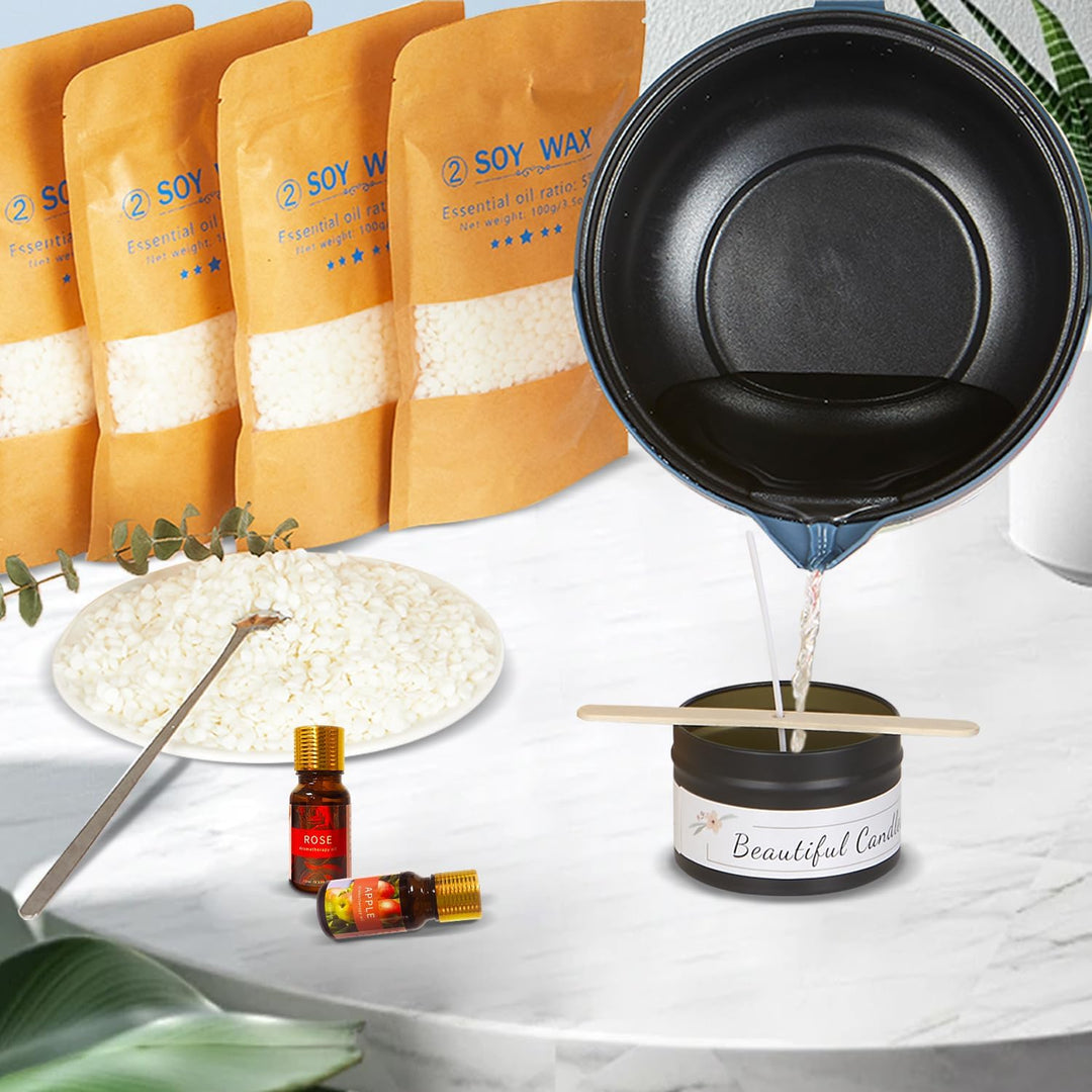 LINGQIAN Kerzenherstellung Kit für Erwachsene, Soja-Wachs für Kerze machen, DIY Kerzen Selber Machen