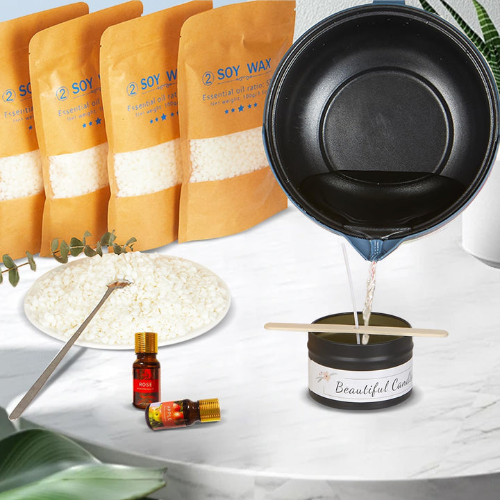 LINGQIAN Kerzenherstellung Kit für Erwachsene, Soja-Wachs für Kerze machen, DIY Kerzen Selber Machen