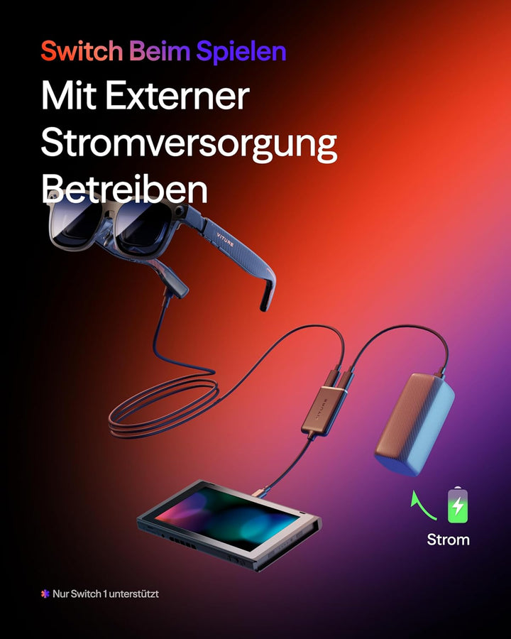 VITURE USB-C auf Brille und Ladeadapter, Laden und Spielen, Schalter, Dampfdeck