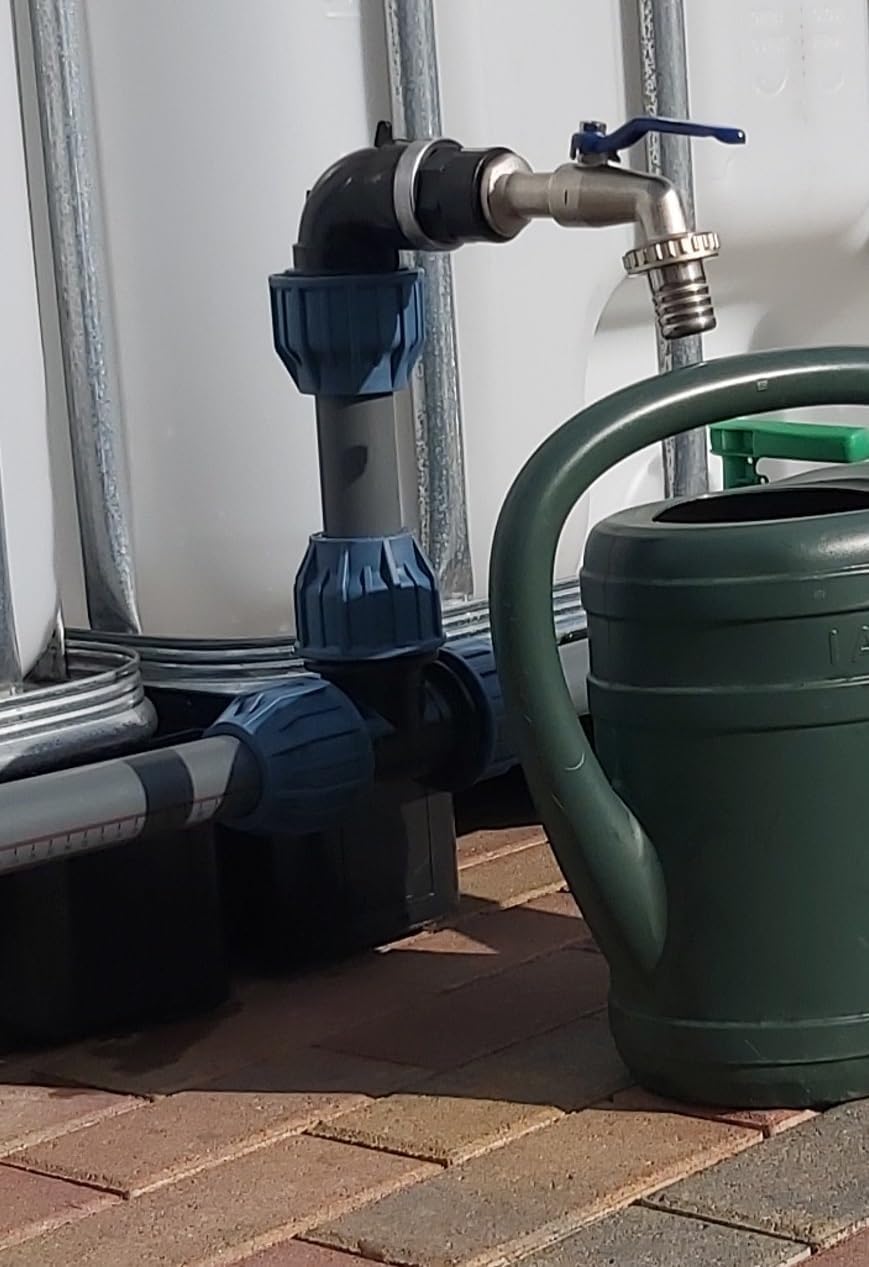 IBC Verbindungsset für 2-6 Wassertanks 40 mm mit extra grossen Schwanenhals Auslauf (3), 3