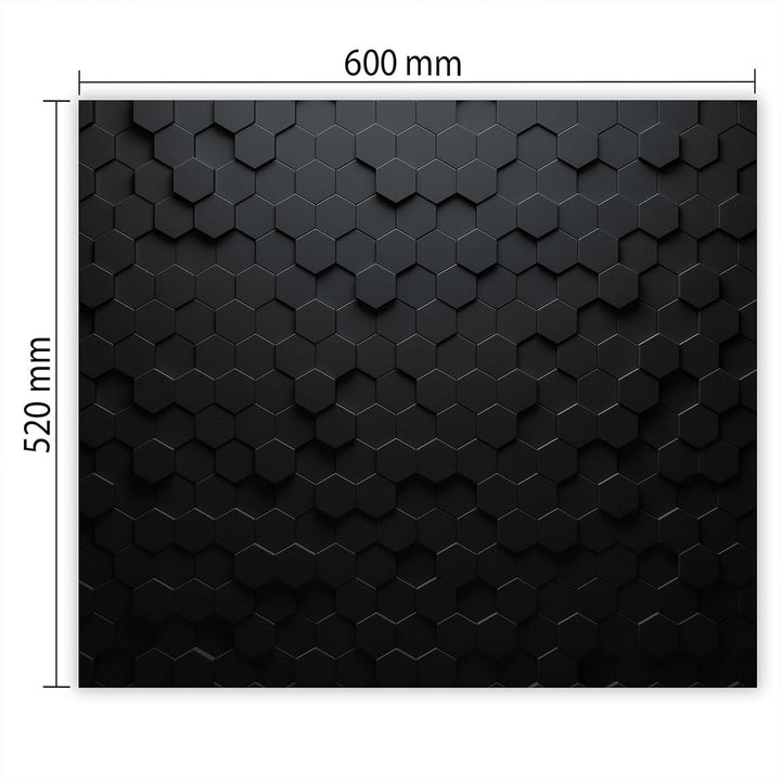 SmartDecoration Herdabdeckplatte Ceranfeldabdeckung aus Glas 60x52 cm Einteilig Motiv "Sechsecke" Sc