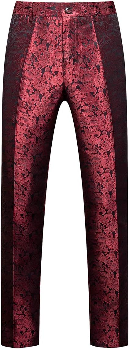 Sliktaa Anzug Herren 3-Teillig mit Schalkragen Muster Hochzeit Formell Business Smoking Jacke Weste