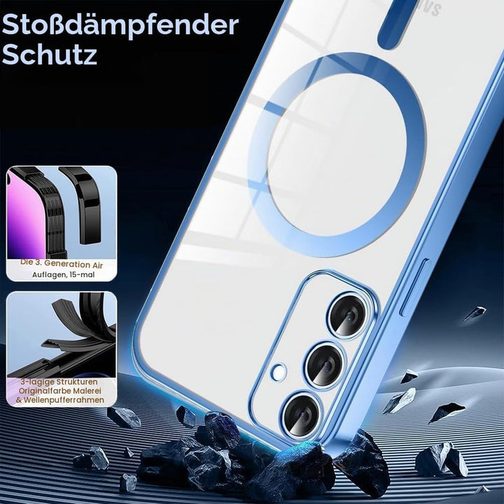 CaseLover Magnetische Handyband für Samsung Galaxy S25 FE 5G Hülle mit Band, Klare Silikon Necklace