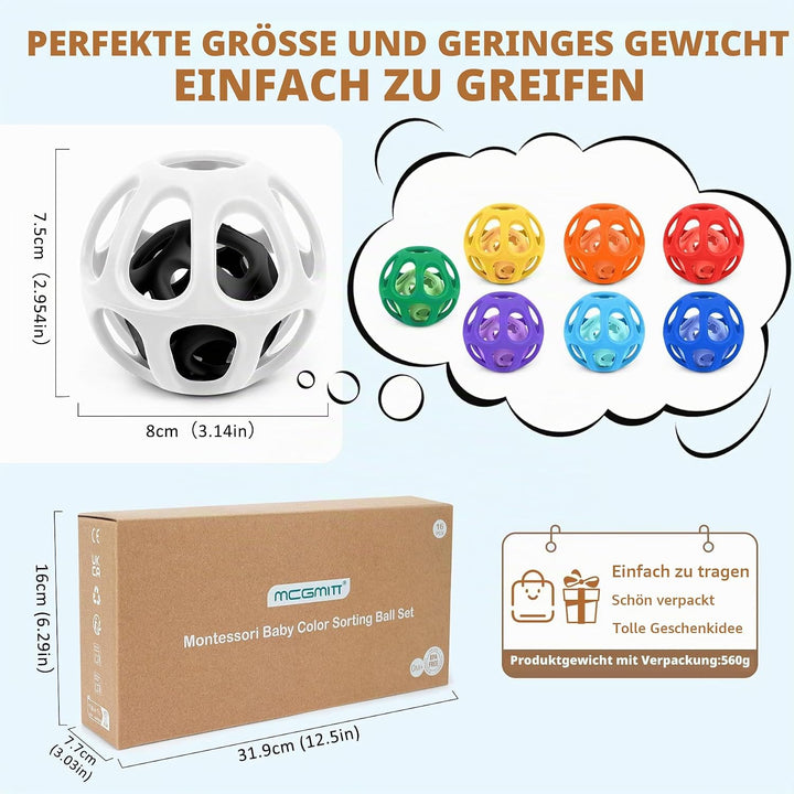 MCGMITT Babyspielzeug Set – Rassel Beissring mit Greifling, Handgelenkrassel und Rasselsocken Montes