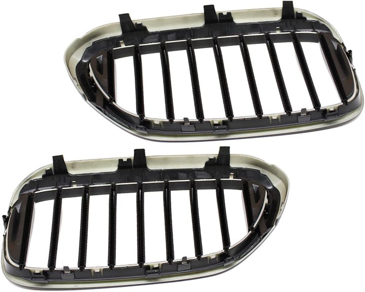 HZTWFC 1 Paar Kühlergrill glänzend schwarz einzelne Lamelle Frontstossstangengrill vorderer Nierengr