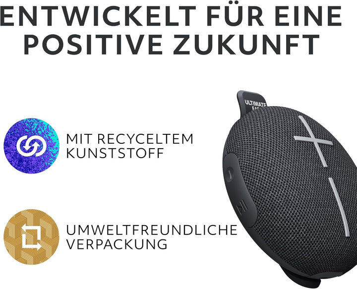 ULTIMATE EARS MINIROLL Ultraportabler wasserdichter Bluetooth-Lautsprecher, starker Bass, staubdicht