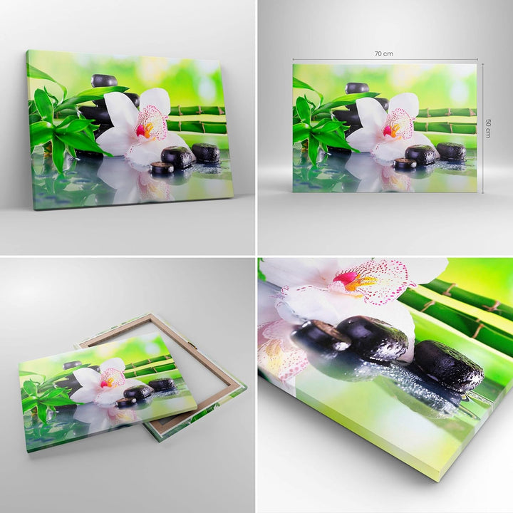 Bilder auf Leinwand blume orchidee Leinwandbild mit Rahmen 70x50cm Wandbilder Dekoration Wohnzimmer