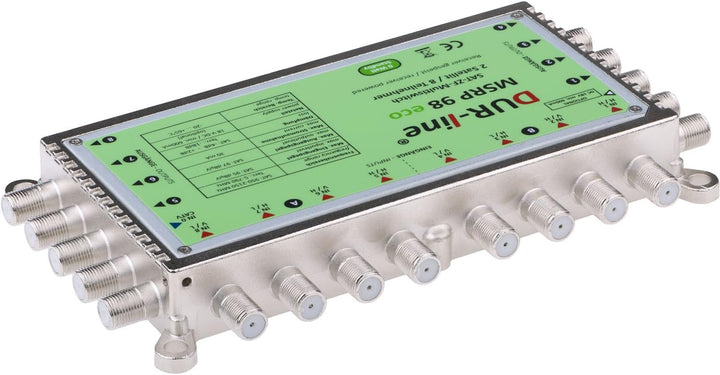 DUR-line MSRP 9/8 eco + Netzteil - Multischalter für 2 Satelliten/8 Teilnehmer - Geringe Stromaufnah