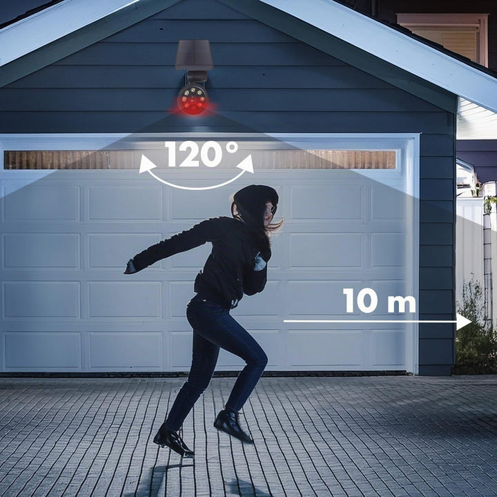Maclean Solar Kamera-Attrappe mit Bewegungsmelder und LED-Licht | IP Überwachungskamera Attrappe mit