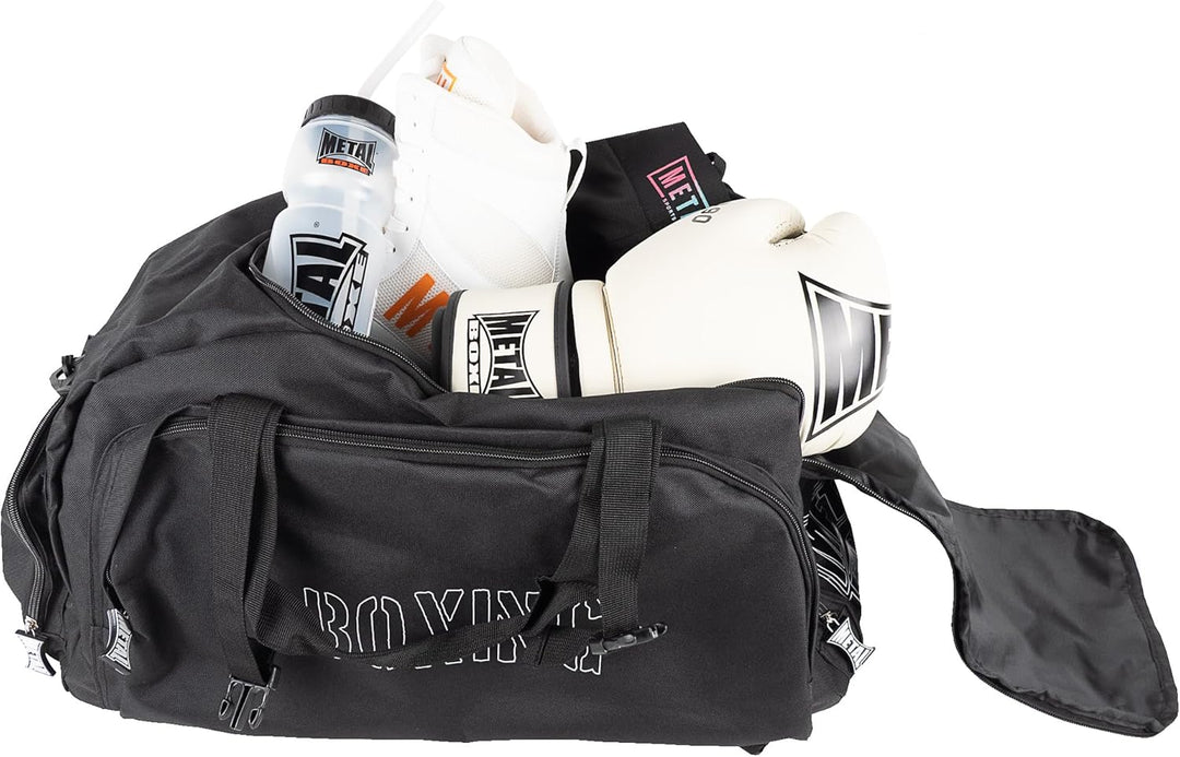 METAL BOXE A Boxing Rücken mit Bretalls oder klassischer Tasche mit Griffen und Schultergurt. Unisex