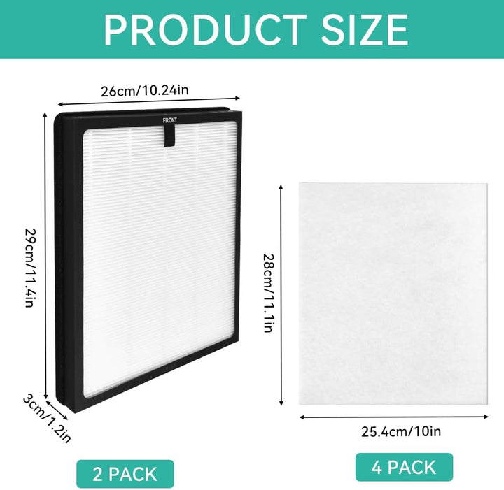 HY4866 Ersatzfilter 2 Stück H13 HEPA Kompatibel mit MORENTO | 3-in-1 Filter mit Aktivkohle und 4 Vor