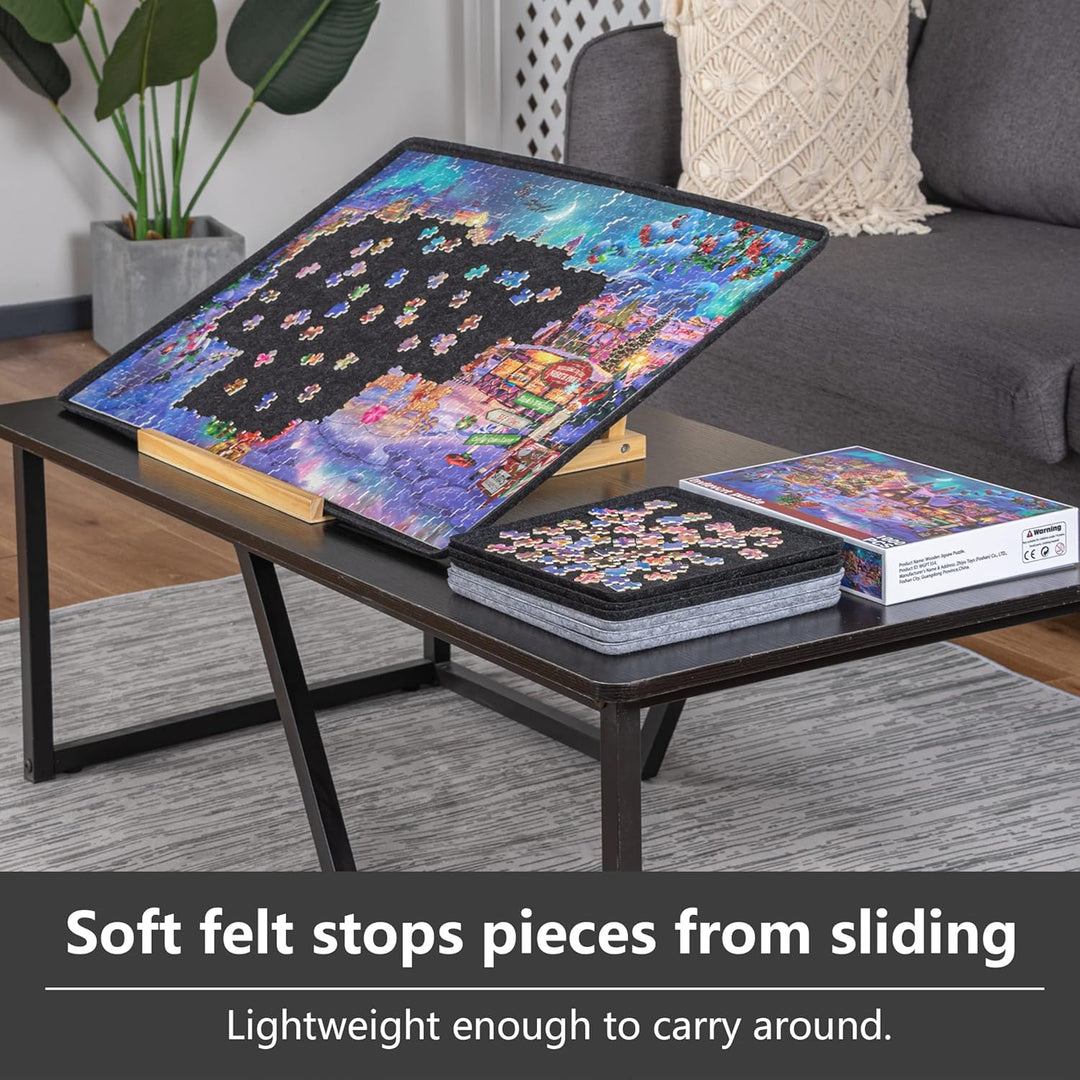 Lavievert Jigsaw Puzzle Brett zur Puzzle Aufbewahrung mit 6 Sortierfächern für bis zu 1000 Teile – S
