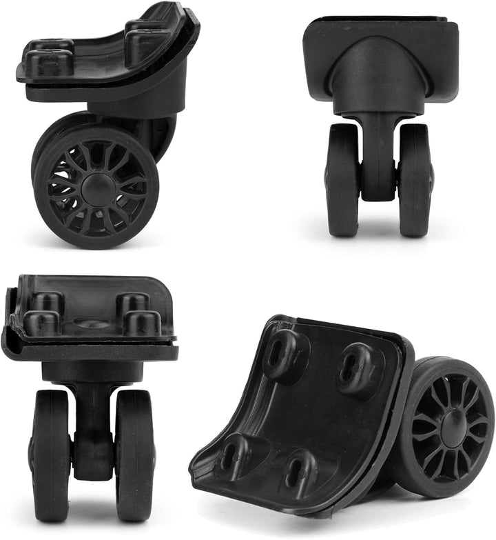 Koffer Ersatzrollen 1 Pair Schwarz Kofferrollen Schwenkräder Gepäckräder mit 4 Schraublöchern（V149-B