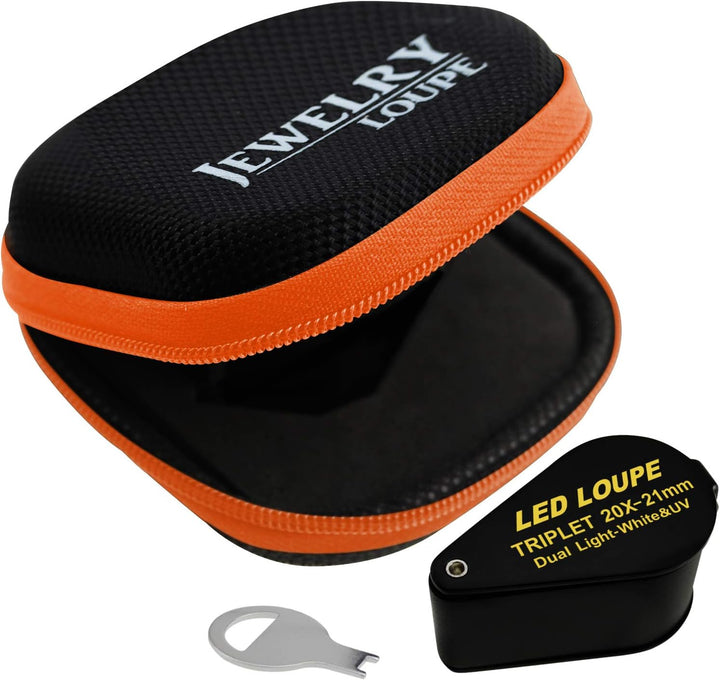 21mm Juwelier Lupe Triplet 10x Beleuchtung mit LED und UV-Licht Home Industrial Hobbyist Münzsammler