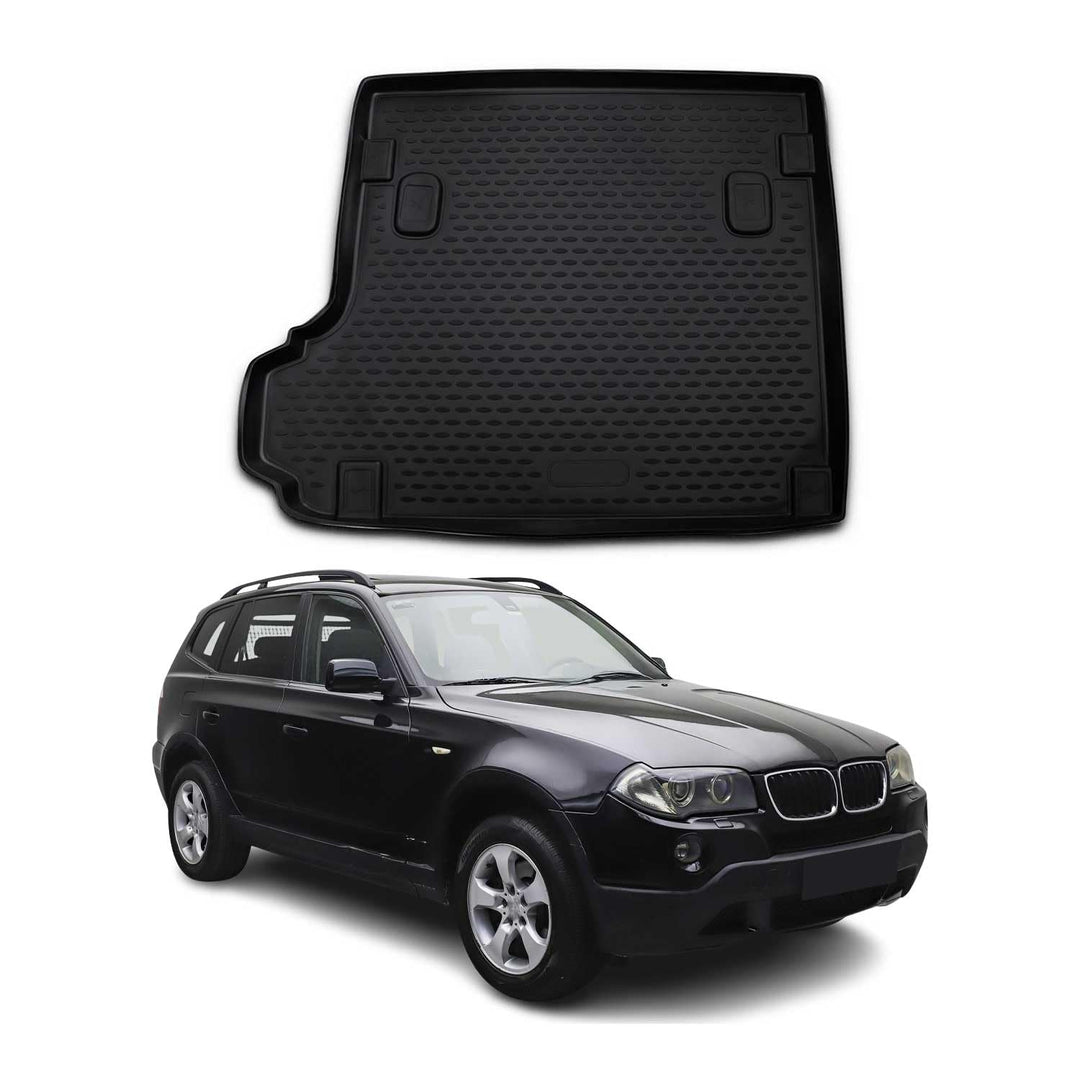 OMAC Kofferraummatte Kofferraumwanne kompatibel mit BMW X3 E83 2003-2010 Gummi TPE Schwarz BMW X3 E8