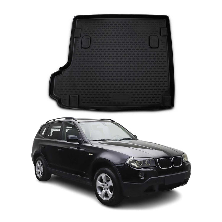 OMAC Kofferraummatte Kofferraumwanne kompatibel mit BMW X3 E83 2003-2010 Gummi TPE Schwarz BMW X3 E8