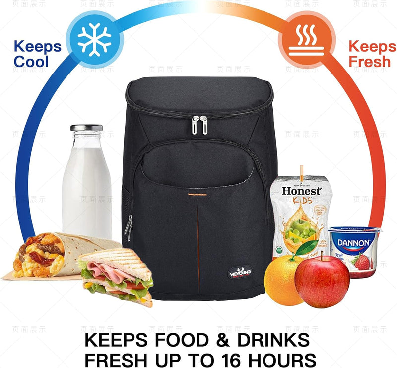 QINGLOU 25L Kühl Rucksack Kühlrucksack Kühltasche Picknicktasche Gross Isoliert isolierte Kühltasche