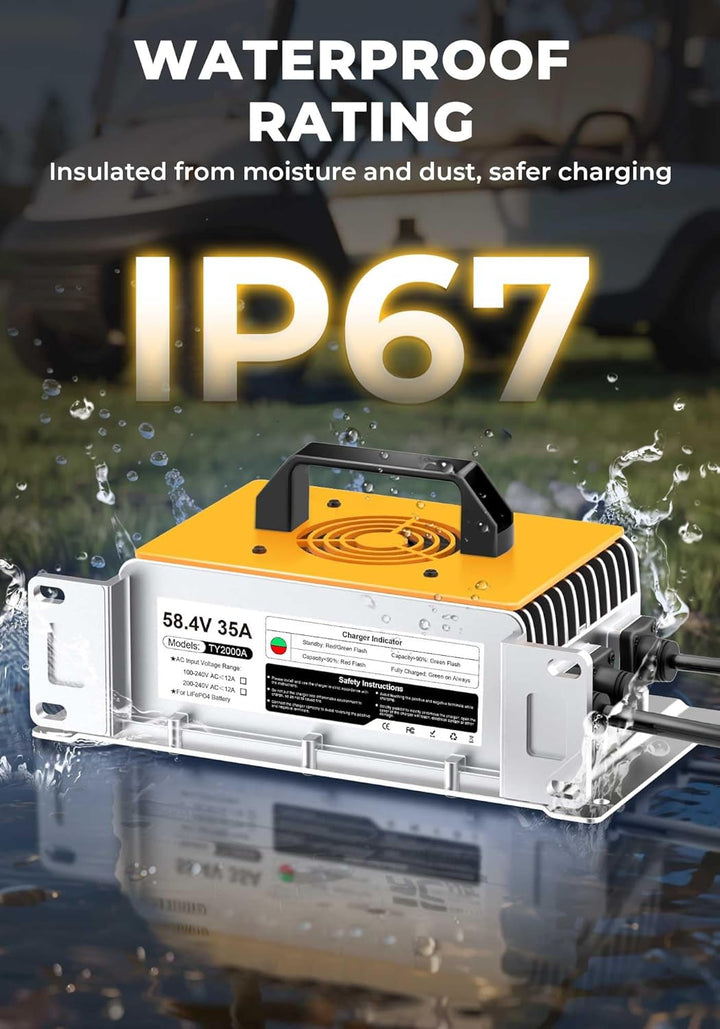 58,4V 35A LiFePO4 Lithium Batterie Ladegerät für 48V(51,2V) Lithium Eisenphosphat, Ladegerät für Lit