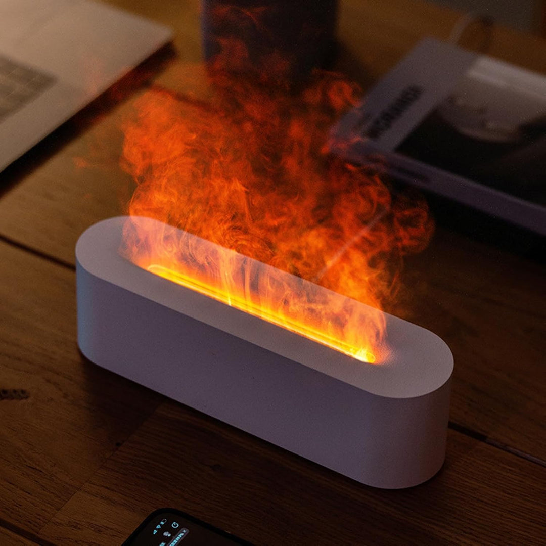 TOPINCN Flammen-Diffusor-Luftbefeuchter, 7 Flammenfarben mit Automatischem Abschaltschutz, Bunter Fl