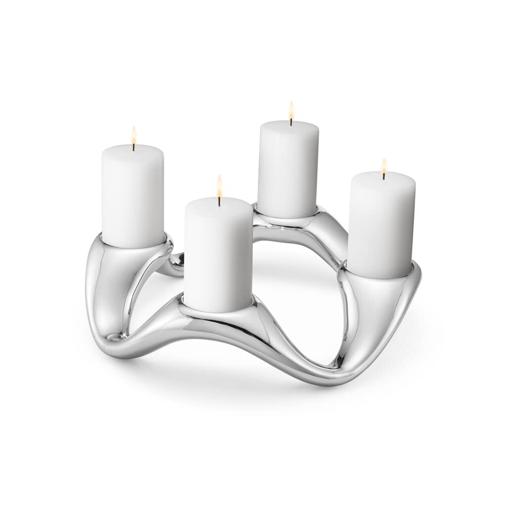 Georg Jensen Cobra 4 Pillar Candleholder Stainless Steel