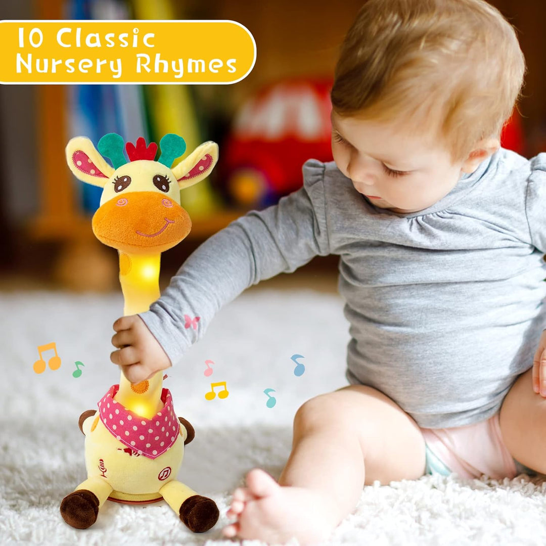 Edencomer Sprechende Giraffe Kuscheltier, Singender Tanzender Giraffe Spielzeug Nachsprechen, Lautst