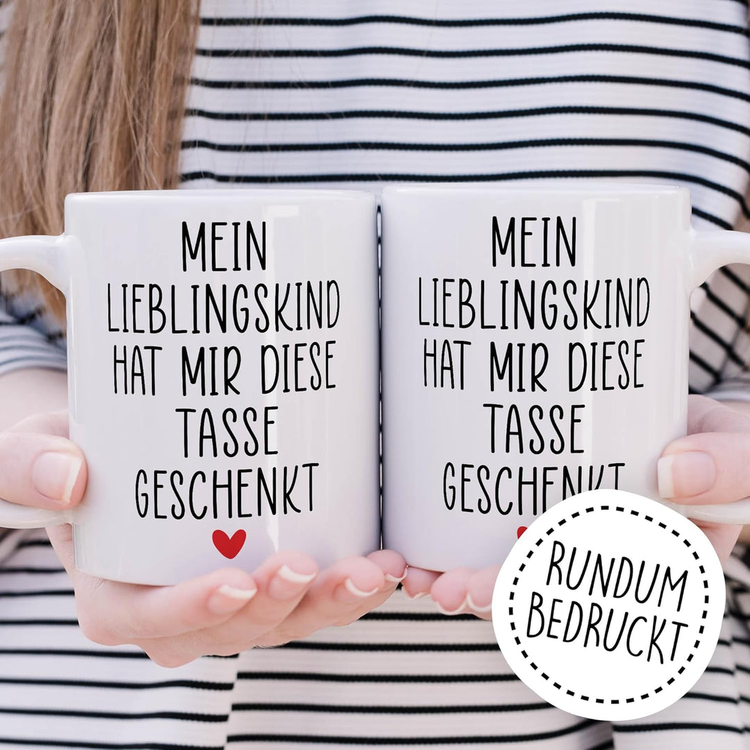 Tasse Mama Geschenk Mein Lieblingskind hat mir diese Tasse geschenkt, Kaffeetasse Familie Witz Humor