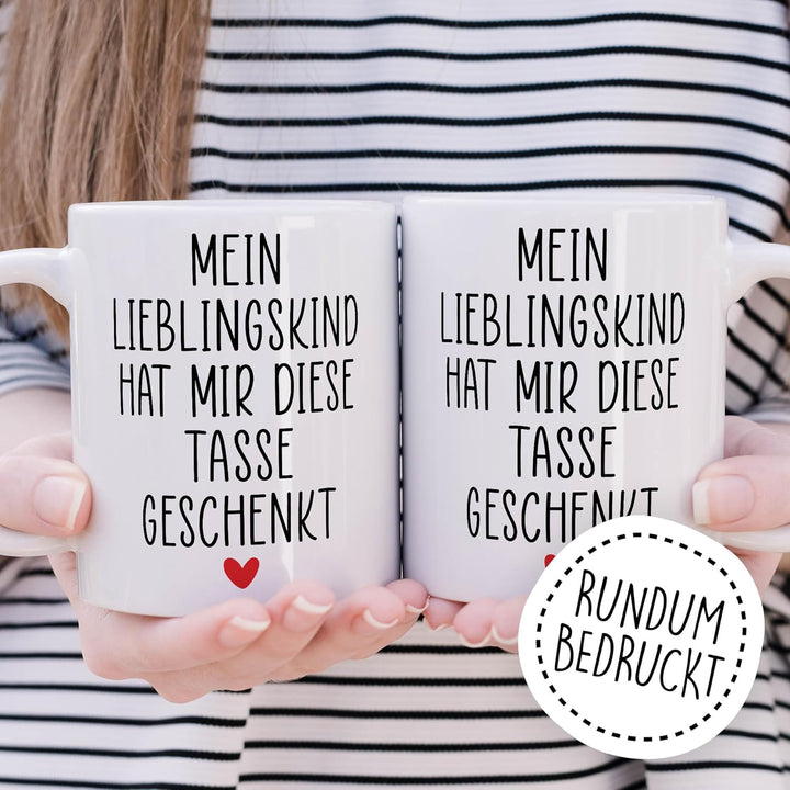Tasse Mama Geschenk Mein Lieblingskind hat mir diese Tasse geschenkt, Kaffeetasse Familie Witz Humor