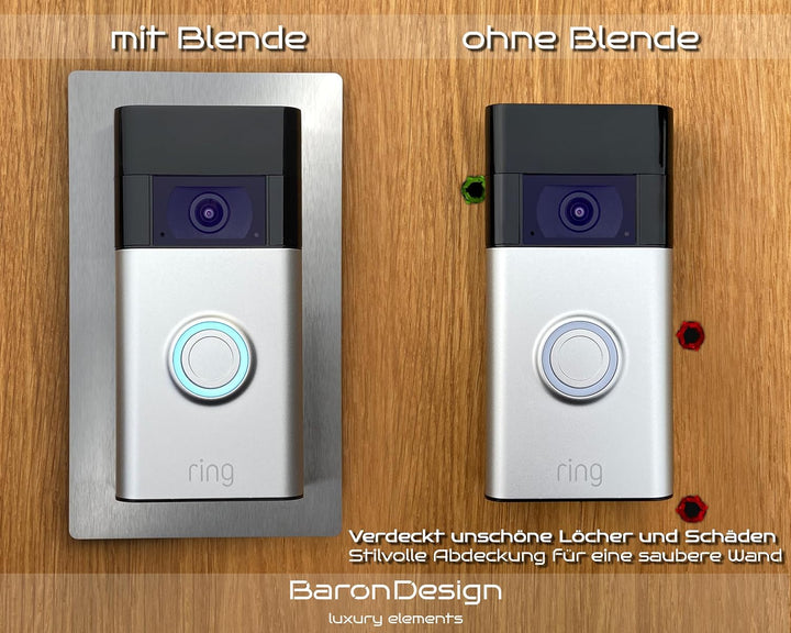 Ring Video Doorbell Blende, Wandplatte, Halterung, Wandhalterung, Edelstahl, Schild, Rahmen, Hochwer