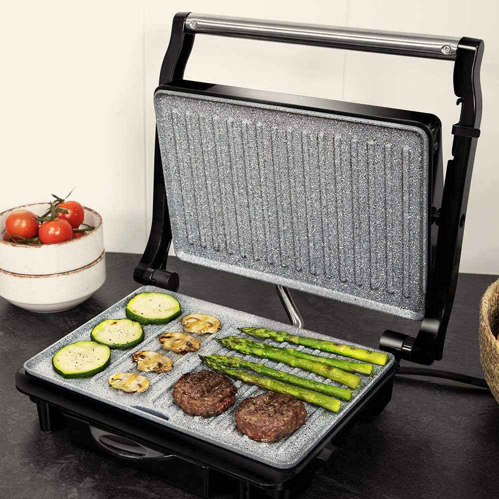 Cecotec Elektrischer Kontaktgrill und Sandwichmaker Rock'nGrill Rapid. 1500 W, Grillfläche 24,5 x 17