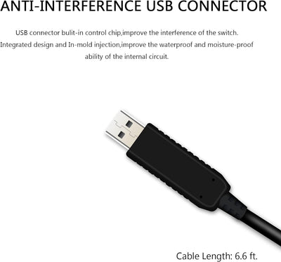 USB-Fusspedal, optische Schalter-Steuerung, USB, DREI Fussschalter für PC, Computer, Tastatur, Maus,