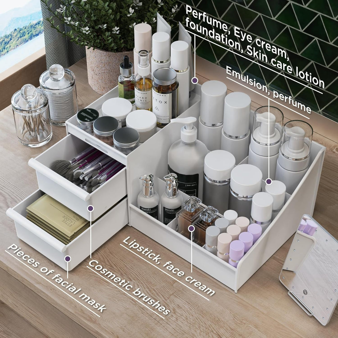 DancesCat Make Up Kosmetik Organizer mit Schubladen, Makeup Organizer Aufbewahrung Kosmetikbox für W