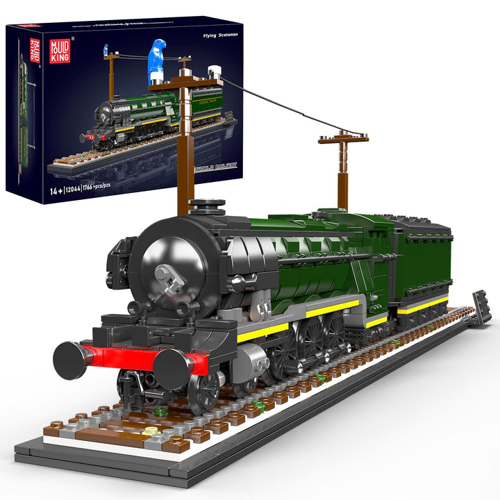 Mould King 12044 Britische Dampflokomotive Bausatz, 1766 Teile Klassisches Zugmodell aus Bausteinen,