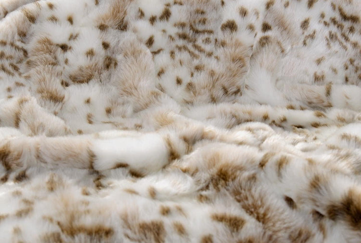 Felldecke Schneeleopard als Fellimitat in 5 Grössen Webpelzdecke Kuscheldecke Tagesdecke oder Fellki