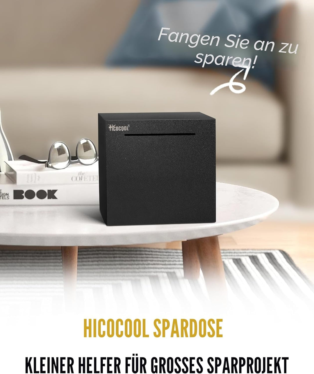 Erwachsene Spardose Edelstahl Safe Sparbüchsen für Erwachsene Einsparungen Echte Spardose (12cm) Sch