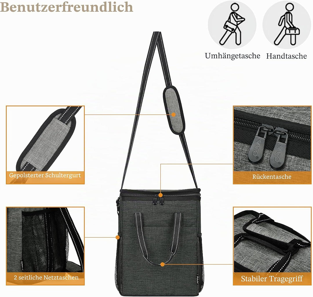 Kato Tirrinia Kühltasche Klein- Flaschenträger für Wein & Bier, gepolsterte weinkühltasche mit isoli