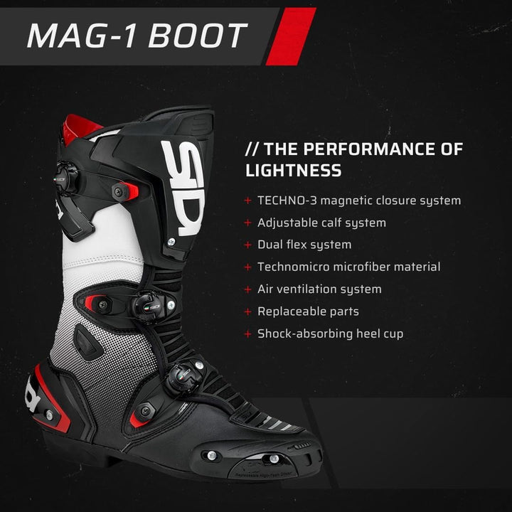 Sidi Herren Mag-1Onroad shoes 43 EU Black White, 43 EU Black White