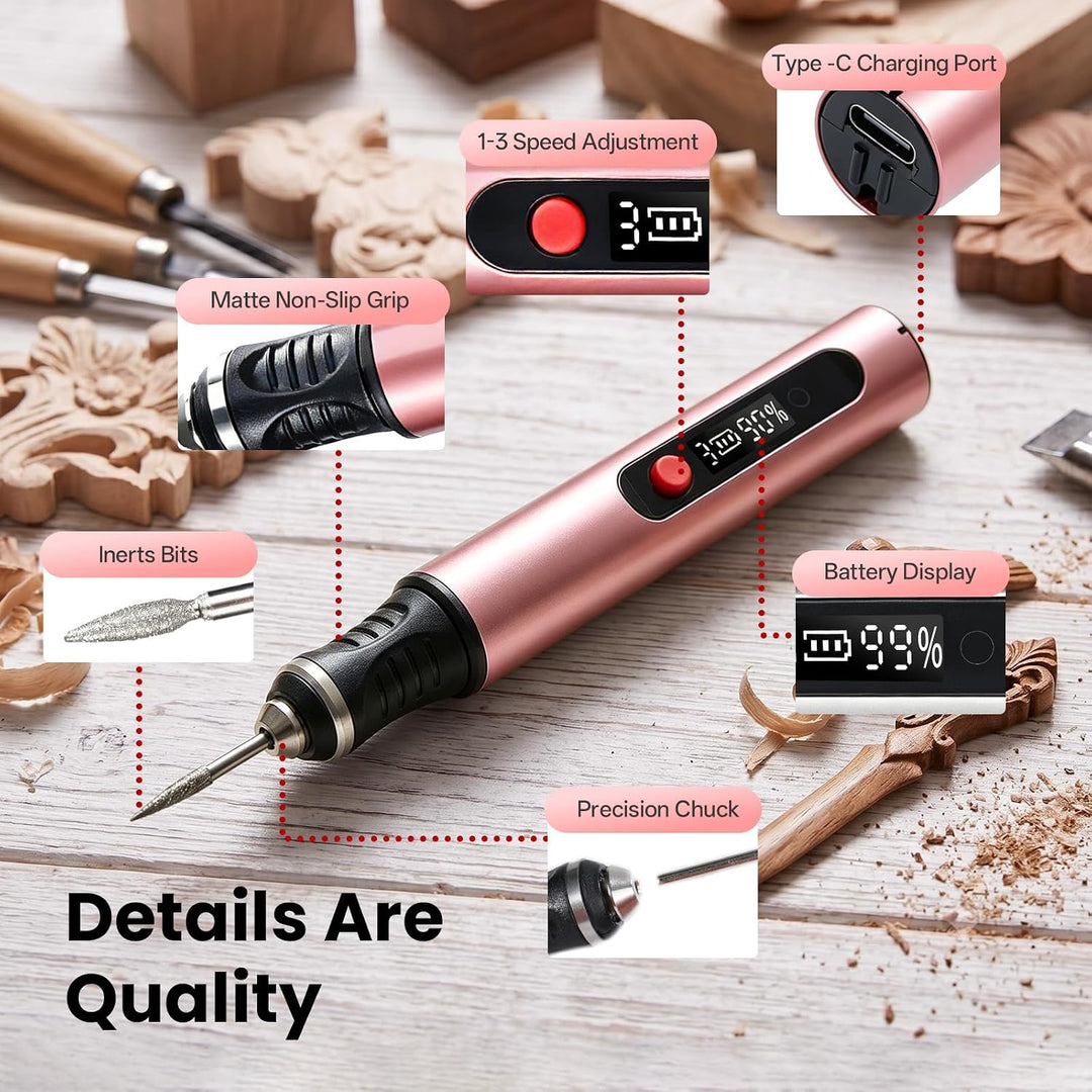 Gravierstift, 3-stufig, Tragbarer Kabellos Gravur Stift