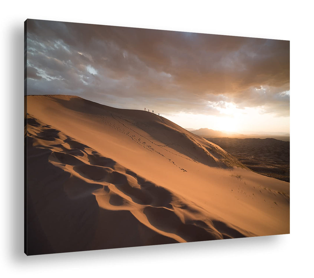 Sanddüne in der Wüste Format: 100x70 als Leinwandbild, Motiv fertig gerahmt auf Echtholzrahmen, Hoch