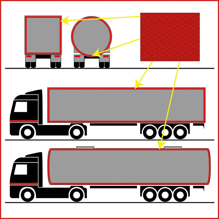 (2,66€/m) 3M Diamond Grade 997S Konturmarkierung segmentiert für Planenaufbauten für LKW Anhänger Re