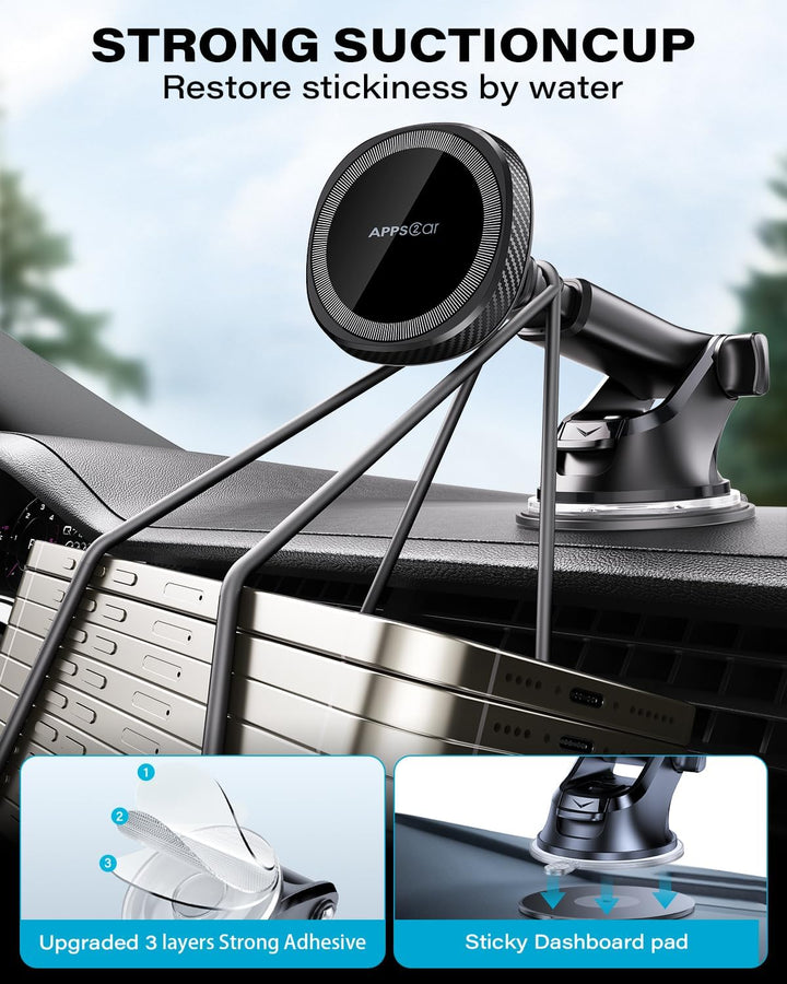 APPS2Car Handyhalterung Auto Magsafe,360° Drehbar Ausziehbarer Universal HandyHalterung Auto Magnet,