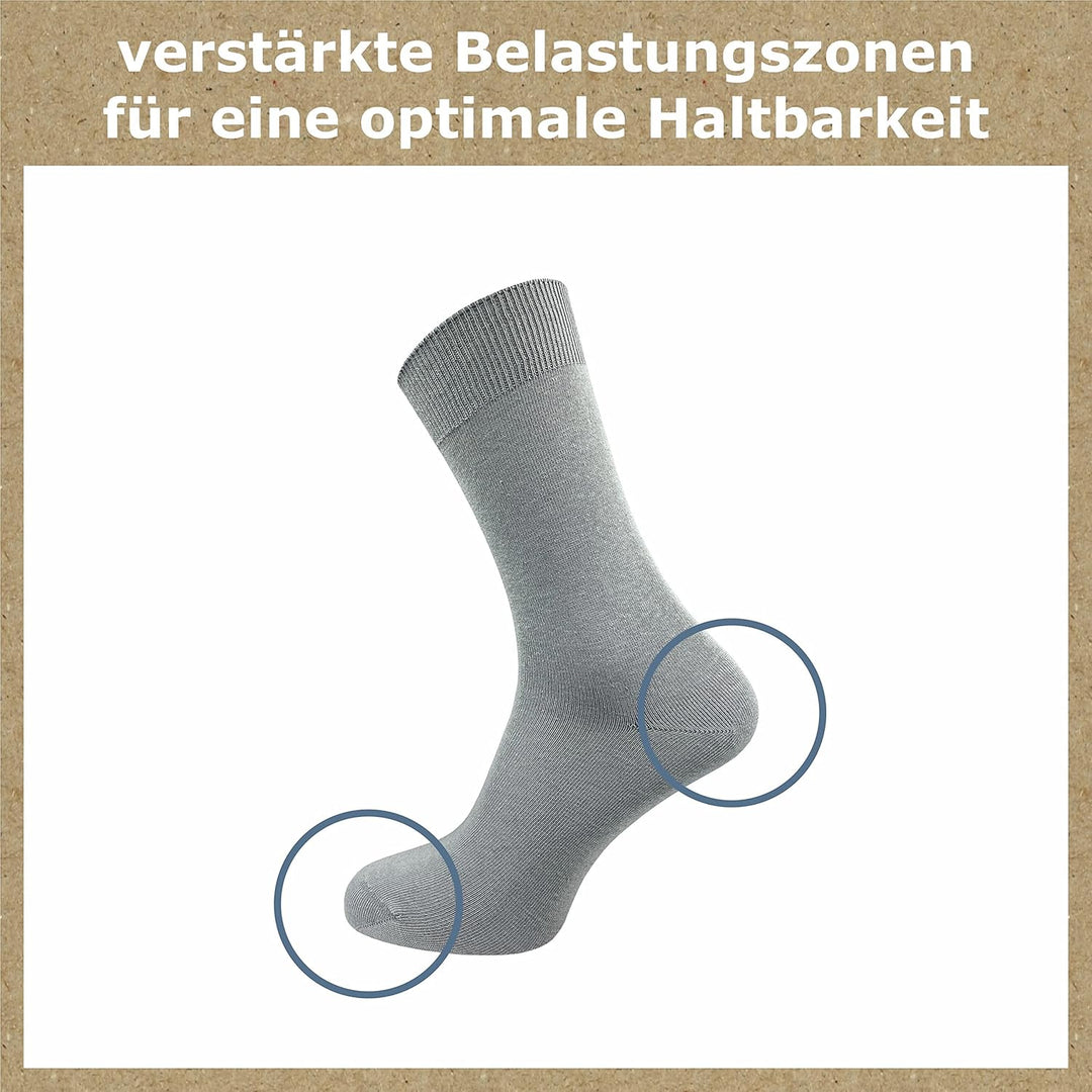 GAWILO Socken aus 100% Baumwolle (10 Paar) | Ohne drückende Naht, mit venenfreundlichem Komfortbund